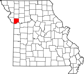 Map of Missouri highlighting Clay County.svg