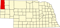 Locatie van Sioux County in Nebraska