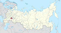 Uljanovsk oblasts beliggenhed i Rusland