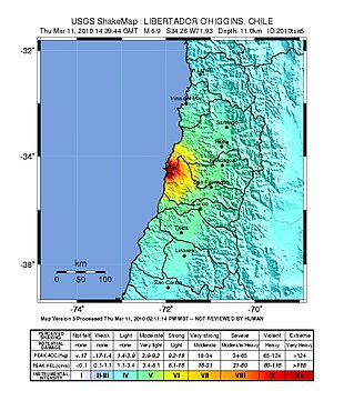 USGS shake map of the March earthquake.