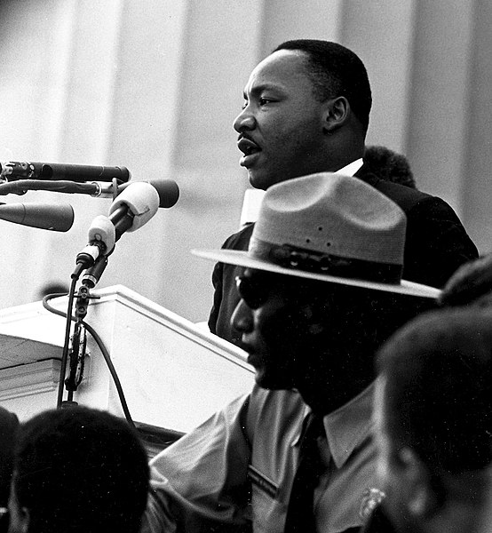 King's "I Have a Dream" speech, given in front of the Lincoln Memorial during the 1963 March on Washington