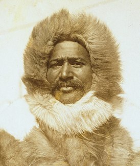 М. Хенсон во время экспедиции Роберта Пири 1909 года