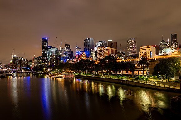Light pollution over Melbourne, Australia