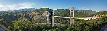 Vista panorâmica da ponte Mezcala Solidaridad na rodovia federal 95D, Guerrero, México. (definição 5 803 × 1 684)