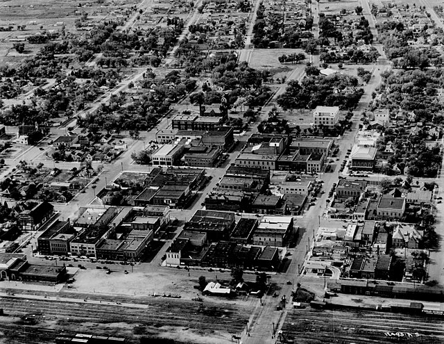 Aerial view of Downtown North Platte in 1925