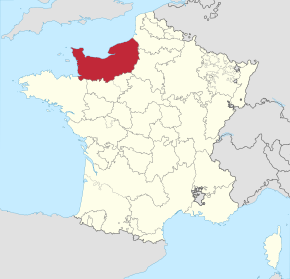 Poziția localității Normandia