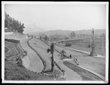 Park entrance, with Broadway on the right, about 1900 North Broadway entrance to Elysian Park, ca.1900 (CHS-163).jpg