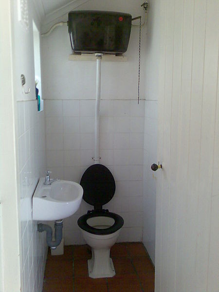 File:Old toilet with elevated cistern and chain.jpg