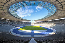 The film was shot on location at Olympic Stadium in Berlin. Olympiastadion Berlin Sep-2015.jpg