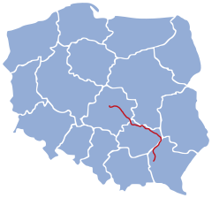Mapa przebiegu linii kolejowej 25
