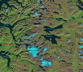 Blåmannsisen Buzulu, Norveç ve İsveç arasındaki sınıra yakın.