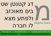 Pangram in Hebrew with DejaVu Sans typography