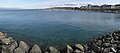 Vue panoramique du Léman depuis la jetée menant au jet d'eau