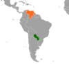 Location map for Paraguay and Venezuela.