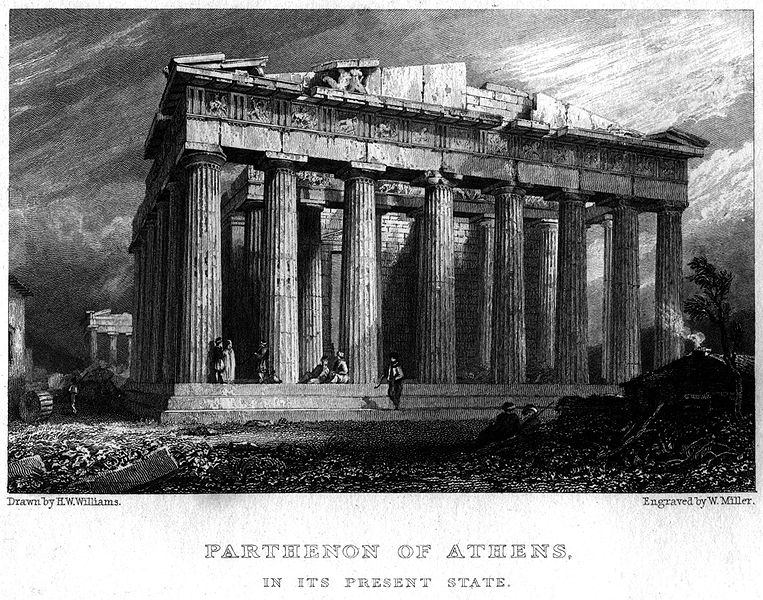 File:Parthenon of Athens engraving by William Miller after H W Williams.jpg