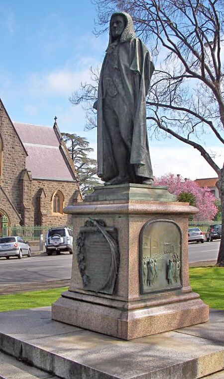 Statue of Peter Lalor in Ballarat's Sturt Street Gardens.