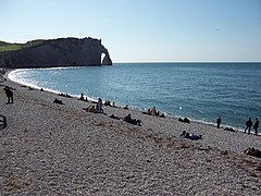 La falaise d'aval vue de la plage