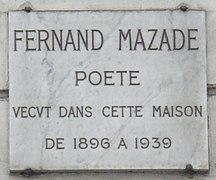 Nr. 17: Gedenktafel Fernand Mazade