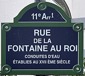 Plaque Rue Fontaine Roi - Paris XI (FR75) - 2021-06-21 - 1.jpg