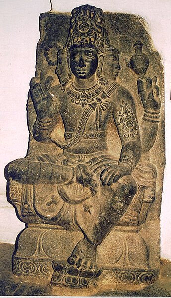 Prajapati with similar iconographical features associated with Brahma, a sculpture from Tamil Nadu
