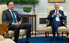 President Biden and Taoiseach of Ireland Leo Varadkar President Joe Biden hosts a bilateral meeting with Taoiseach of Ireland Leo Varadkar on March 15, 2024, in the Oval Office.jpg