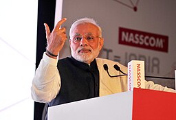 Prime Minister Narendra Modi addresses an event marking the completion of 25 years of NASSCOM