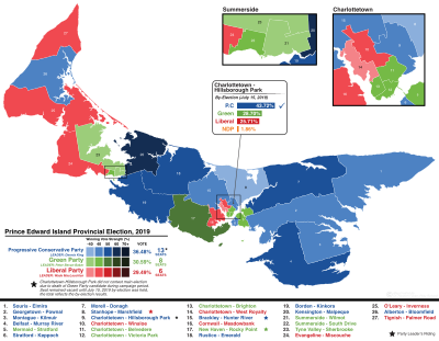 Prince Edward Island general election 2019 - Results by Riding.svg