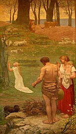 Saint Genevieve as a child in prayer, by Puvis de Chavannes (1876)