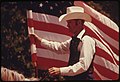 RIDER WITH AN AMERICAN FLAG ON HORSEBACK IN A PARADE ON THE MAIN STREET OF COTTONWOOD FALLS, KANSAS, NEAR EMPORIA. IT... - NARA - 557048.jpg