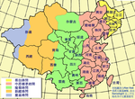 1912至1949年中华民国时区划分图。