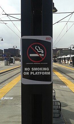 No smoking sign at a train station in Colorado