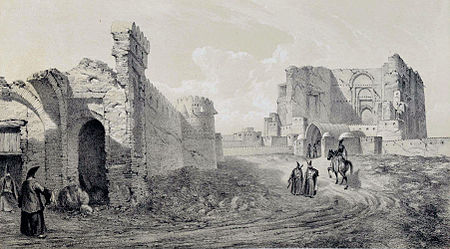 Remains of the Palace Zobeideh , Tabriz by Eugène Flandin.jpg