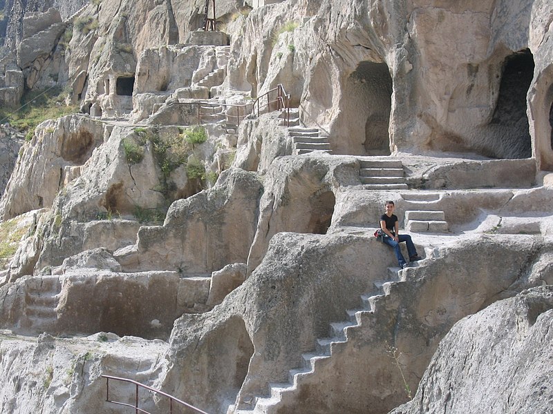 File:Rock-hewn steps in Vardzia.jpg