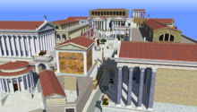 Rendering of the Roman Forum as it may have appeared during the Late Empire Roman forum sketch up model.png