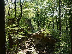 The remains of the residential tower