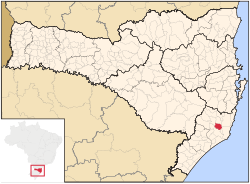 Localização de Gravatal em Santa Catarina