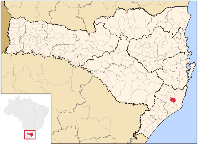 Localização de Gravatal em Santa Catarina