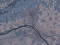 Супутникове фото території міст Майнц та Вісбаден і злиття Майну з Рейном