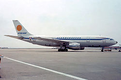 Scanair stellte 1983 drei Großraumflugzeuge des Typs Airbus A300 in Dienst