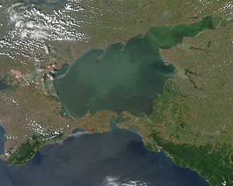 Satellitbild av havet av Azov