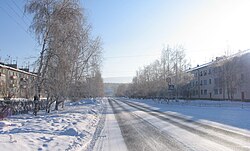 Stroiteley Avenue is the central street of Selenginsk