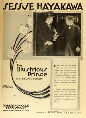 Sessue Hayakawa The Illustrious Prince Film Daily 1919.png
