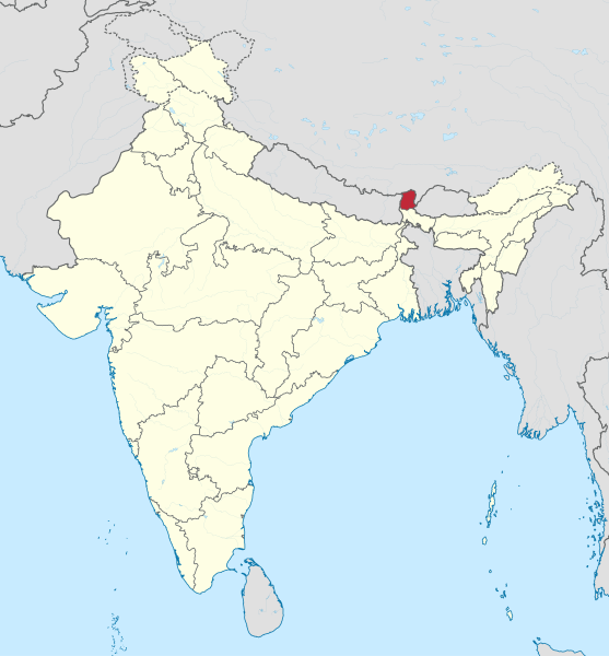 Datei:Sikkim in India (claimed and disputed hatched).svg