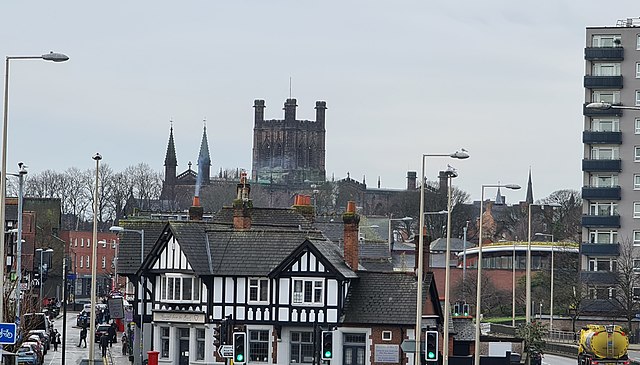 Chester, the county town of Cheshire and the largest settlement in Cheshire West and Chester