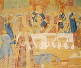 Le festin d'Hérode. Fragment de la fresque de l'autel.