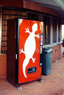 Specially designed Coke machine for the Uluru Cultural Centre opening in 1995.