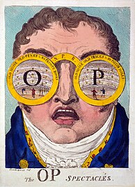 Caricature concerning the prices at the Covent Garden Theatre