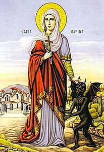 St.Marina the Martyr holding a devil.jpg