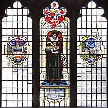 A depiction of the Fortune in a stained glass memorial to Edward Alleyn St Giles, Cripplegate, London EC2 - Window - geograph.org.uk - 1209172.jpg