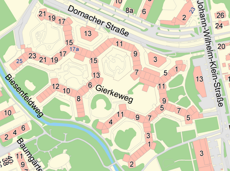 Stadtplan Linz Ausschnitt Biesenfeld